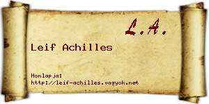 Leif Achilles névjegykártya